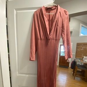 Shein dress, rose pink with ruffle skirt.